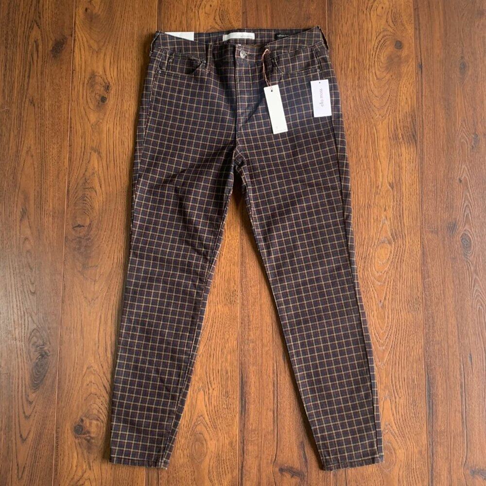 NWT Ella Moss plaid High Rise Skinny Ankle 27